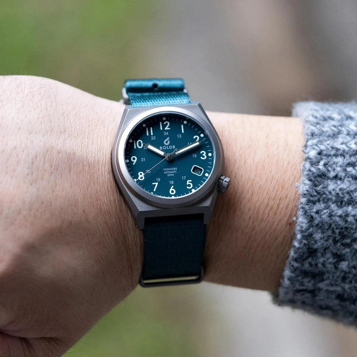 Boldr Venture Automatic Field Watch - Blue Fuel