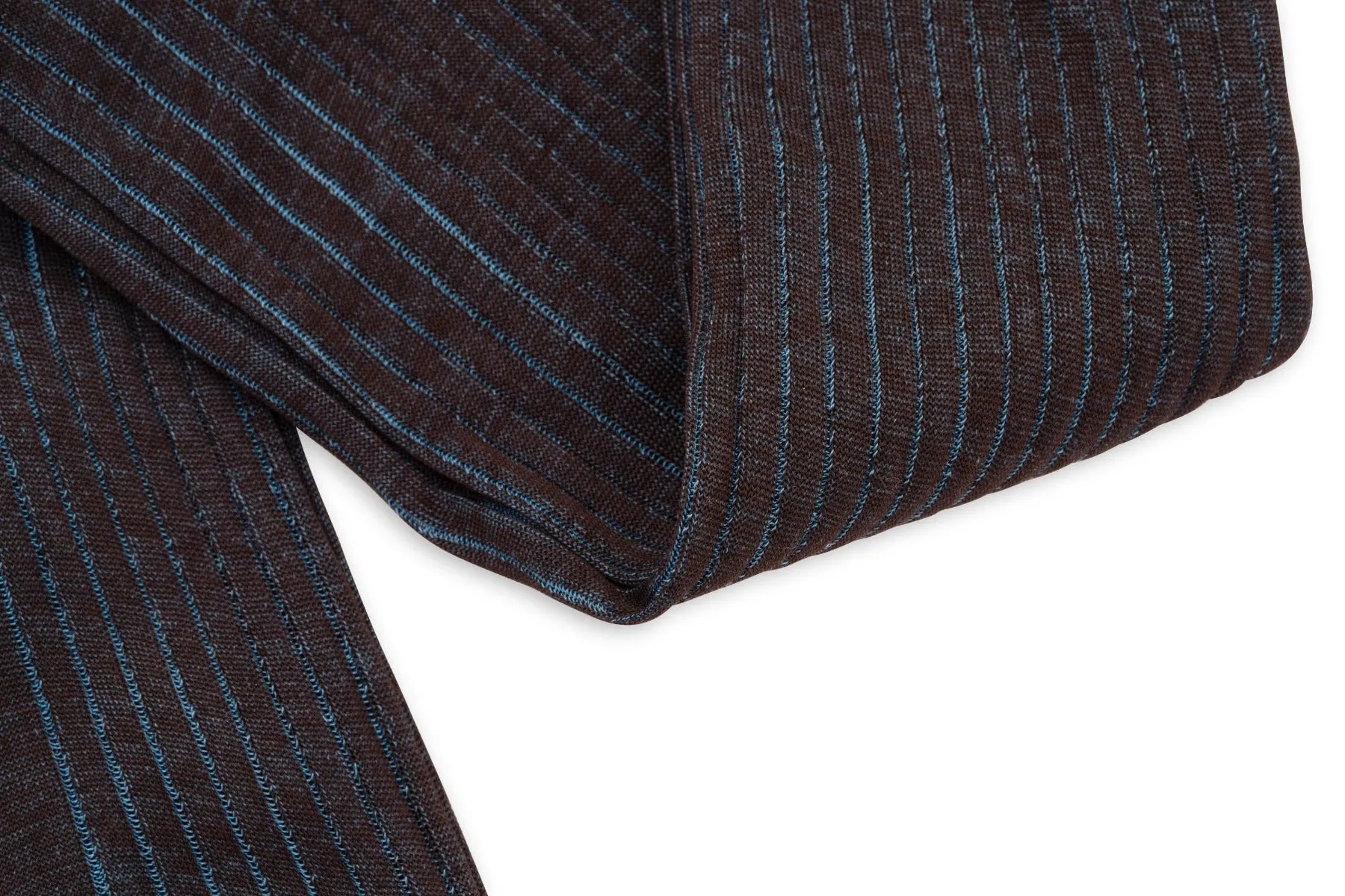 Brown & Bright Blue Shadow Stripe Cotton Socks