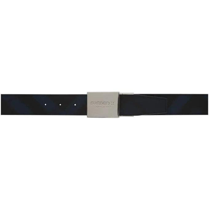 Burberry Reversible Navy and Black Plaque Belt