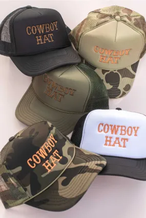 CAMO EMBROIDERED COWBOY HAT TRUCKER | CAP