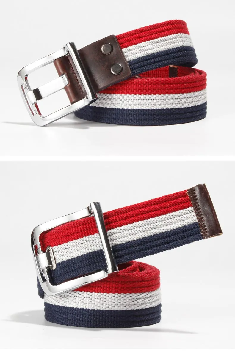Canvas fashion striped belt for men and women YD014