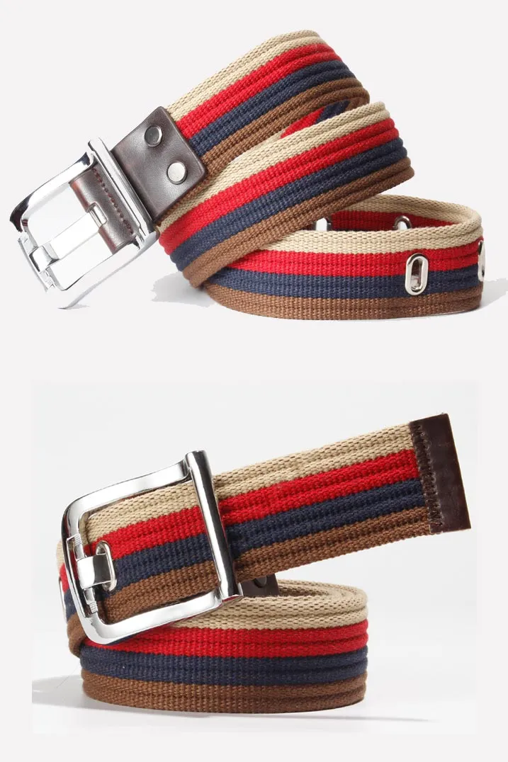 Canvas fashion striped belt for men and women YD014