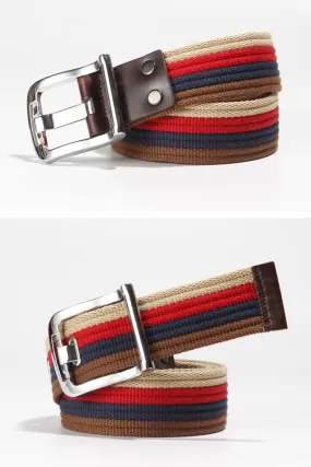 Canvas fashion striped belt for men and women YD014