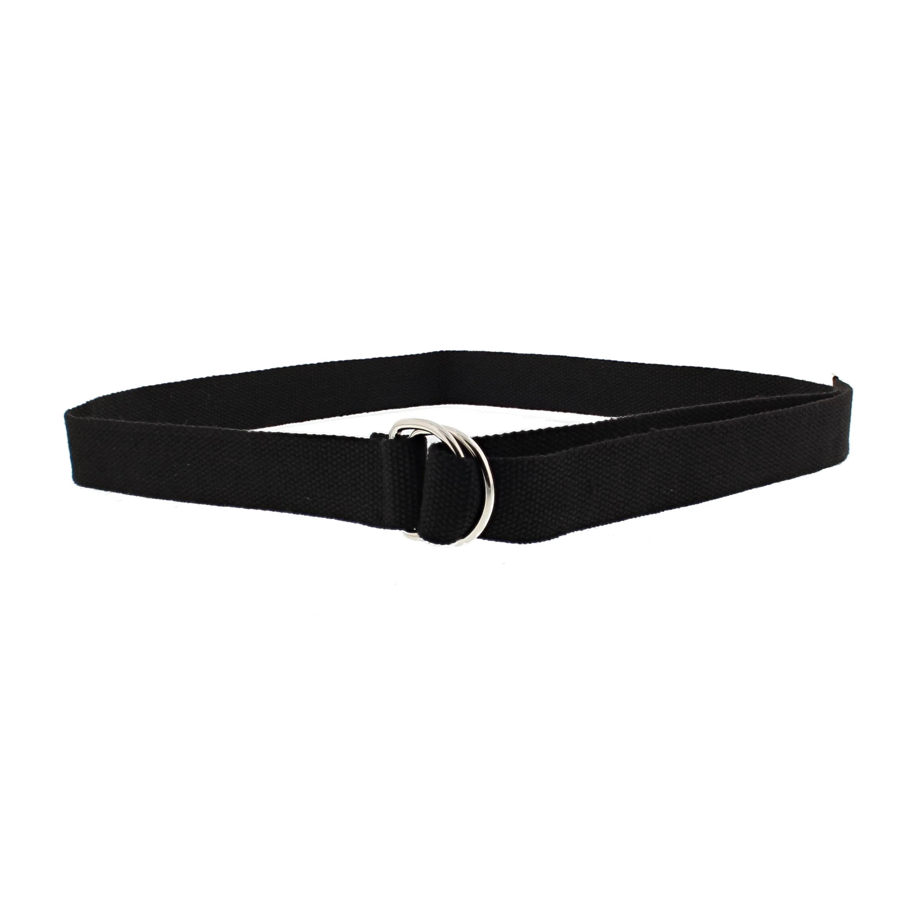 Canvas Webbing Belt with Shiny Silver D-Ring Buckle (Length - 120cm, Width - 3cm)