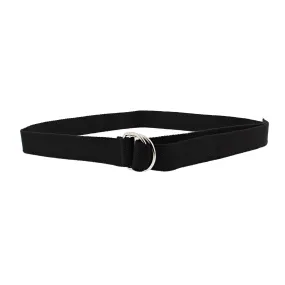 Canvas Webbing Belt with Shiny Silver D-Ring Buckle (Length - 120cm, Width - 3cm)