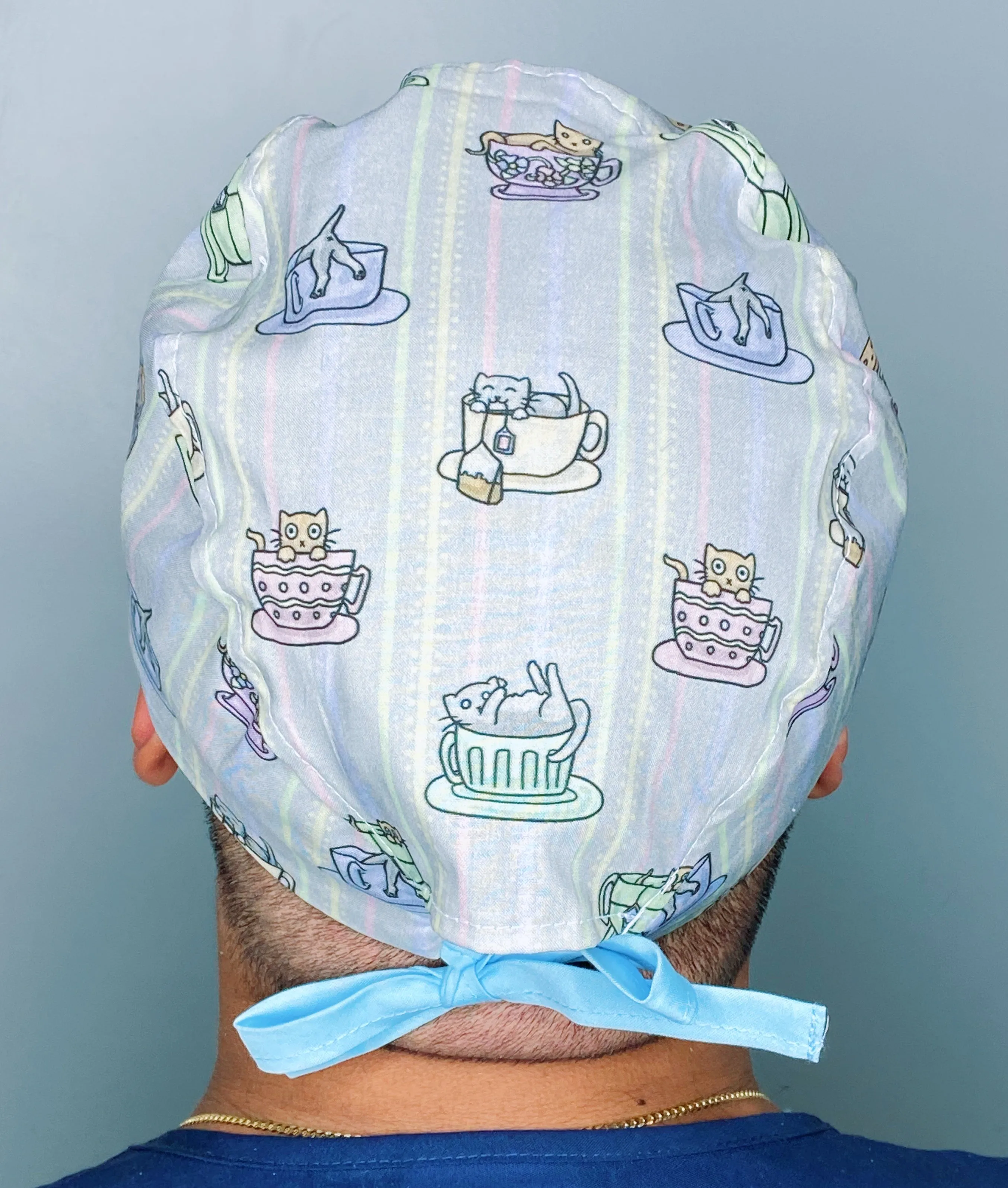 Cats in Tea Cups Unisex Animal Scrub Cap