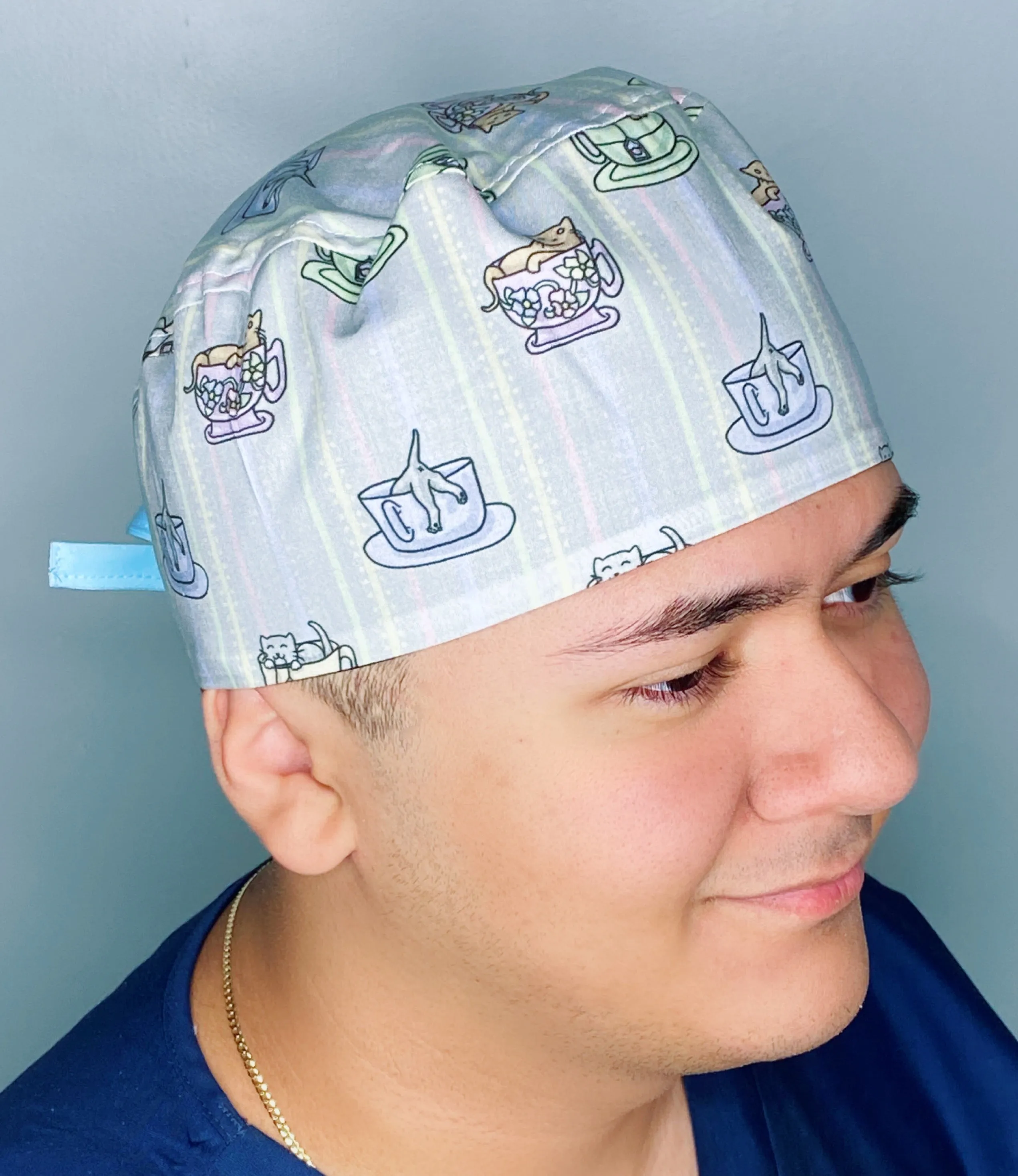 Cats in Tea Cups Unisex Animal Scrub Cap