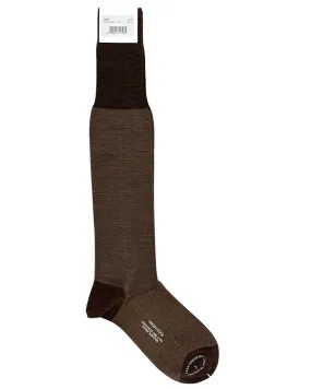 Cesare Attolini Wool Socks Brown US 11 / EUR 44 Over The Calf
