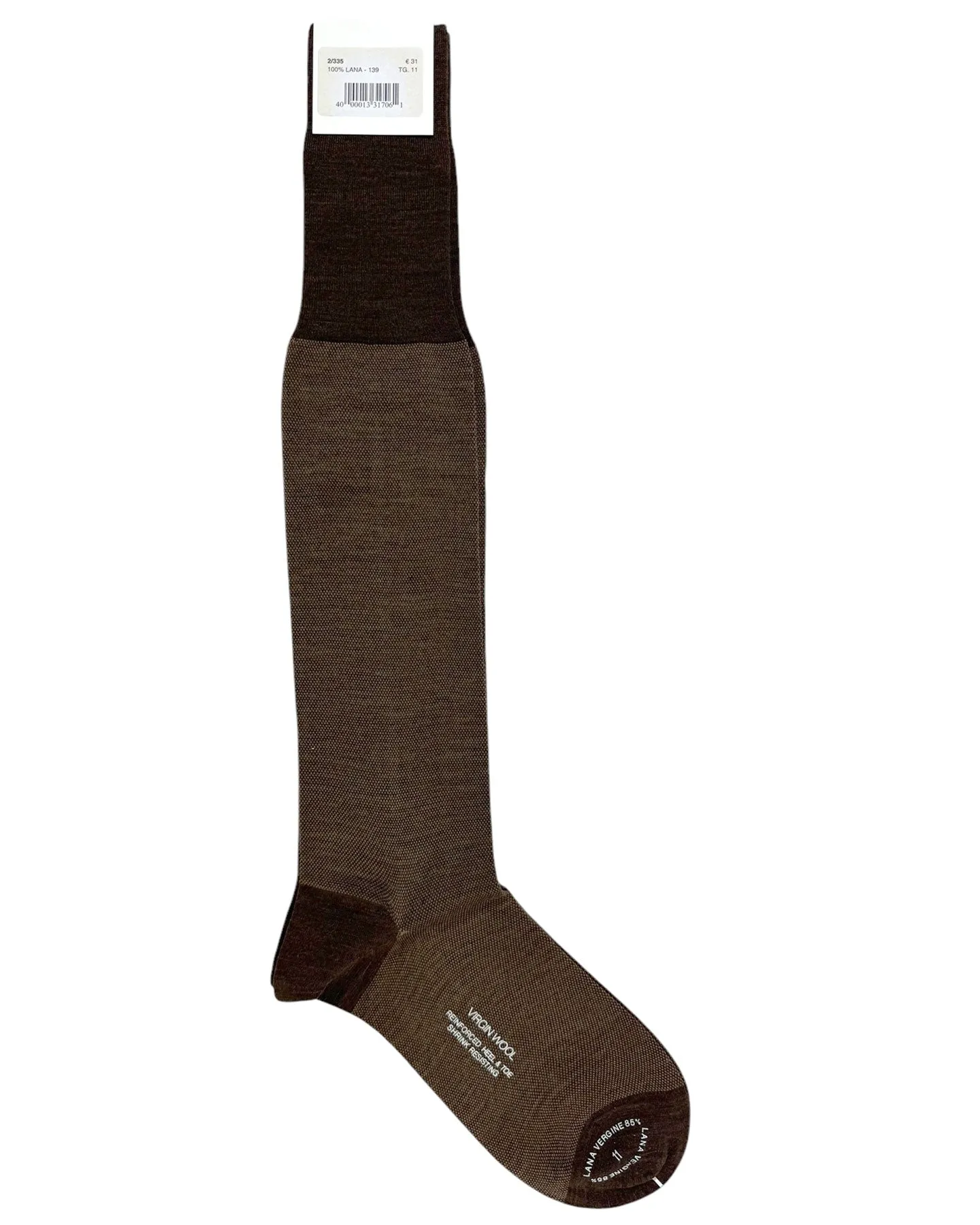 Cesare Attolini Wool Socks Brown US 11 / EUR 44 Over The Calf