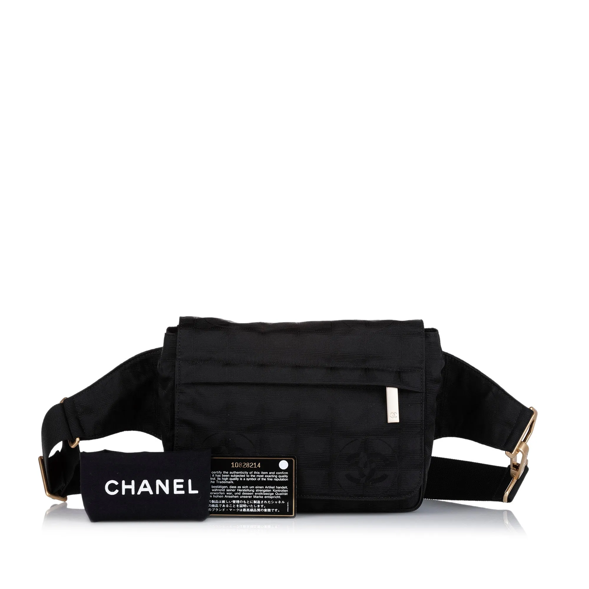Chanel New Travel Line Canvas Belt Bag Black