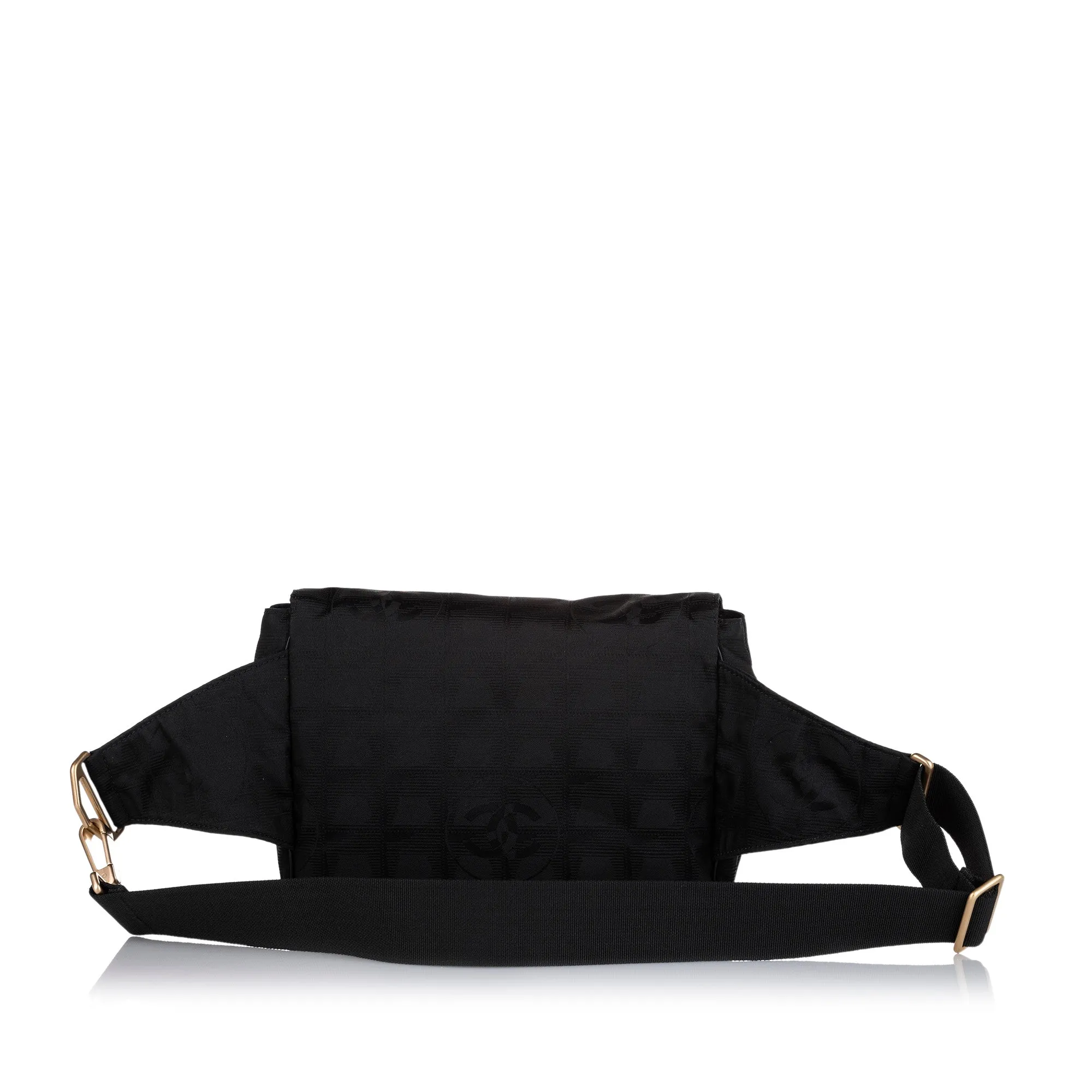 Chanel New Travel Line Canvas Belt Bag Black