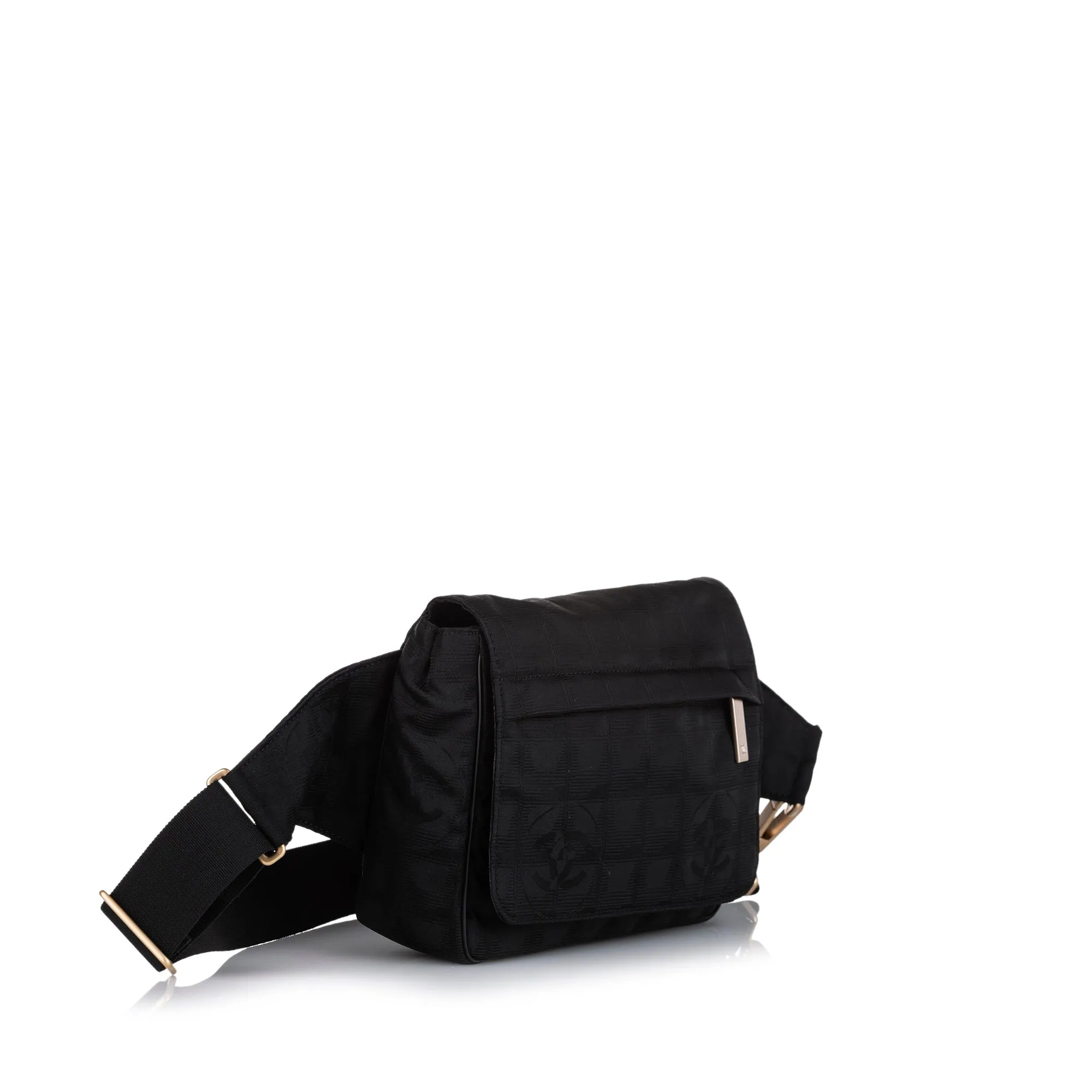 Chanel New Travel Line Canvas Belt Bag Black