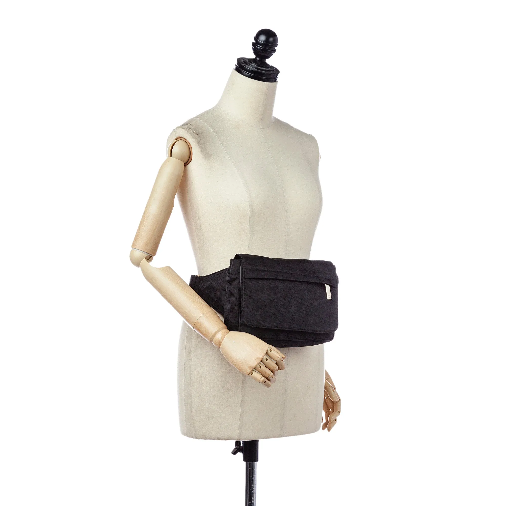 Chanel New Travel Line Canvas Belt Bag Black