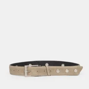 CHARLIE REVERSIBLE RIVETED BELT LRG - Black/Pew/Brushed Silver
