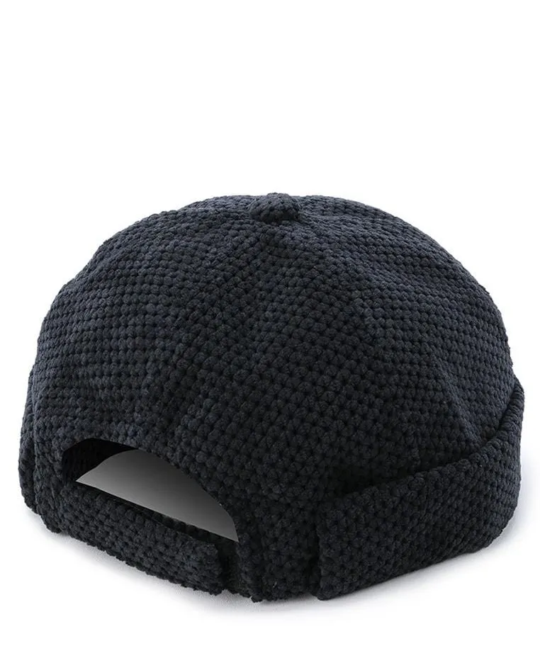 Corduroy Brimless Baseball Cap - Black
