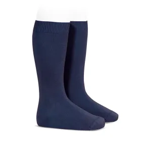 Cotton Knee Sock - Navy