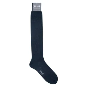Cotton Long Socks in Navy