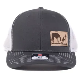 CP116 - Cowboy Prayer Leather Patch Charcoal/White Cap