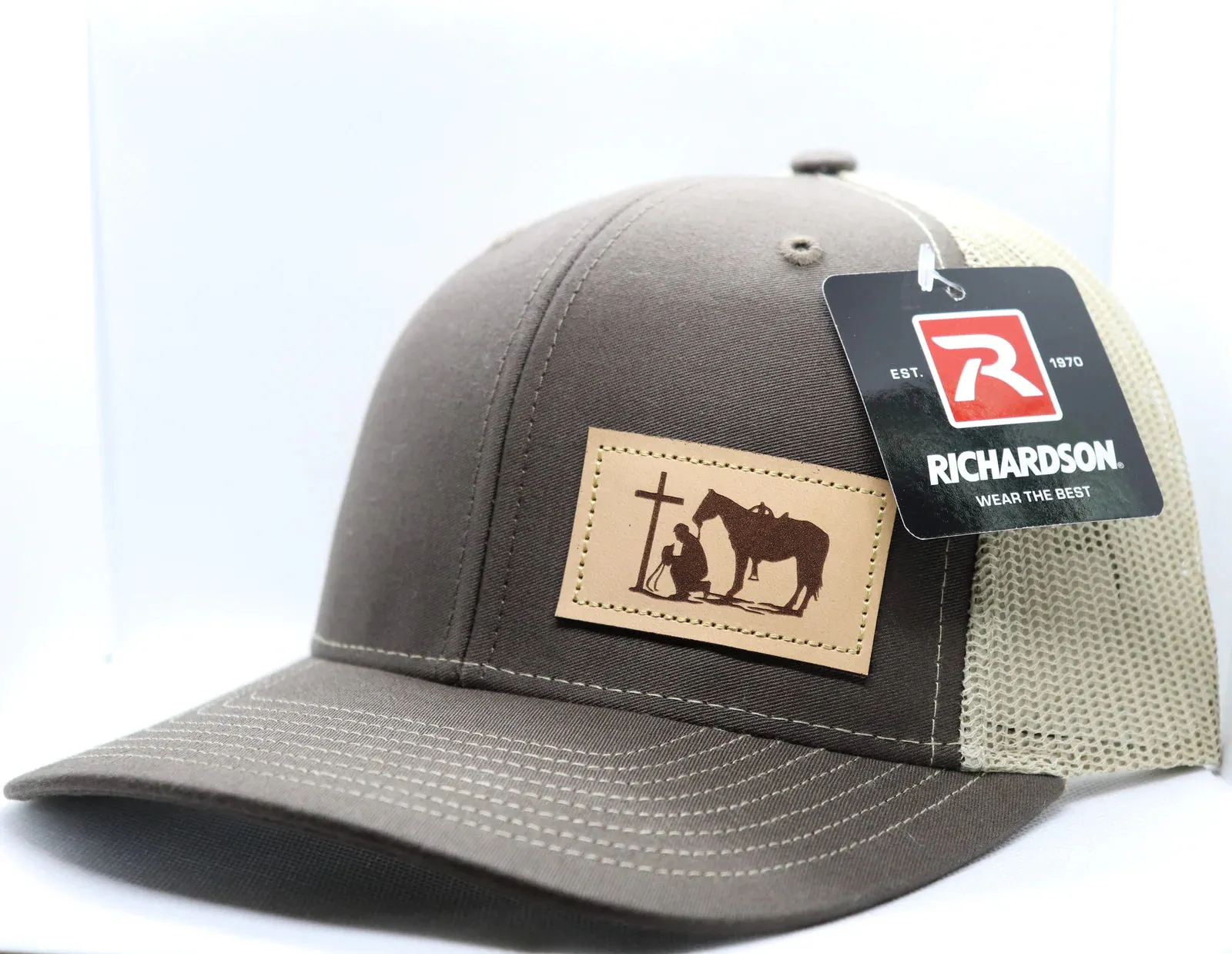 Dally Up Brown and Tan Cowboy Praying Patch