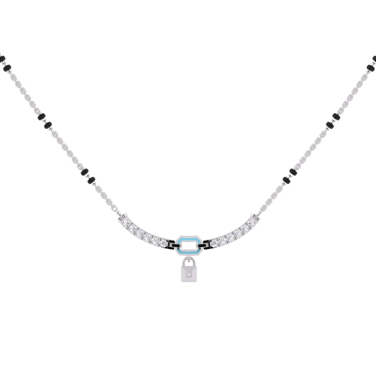 Dazzling Lock Style Lab Grown Mangalsutra