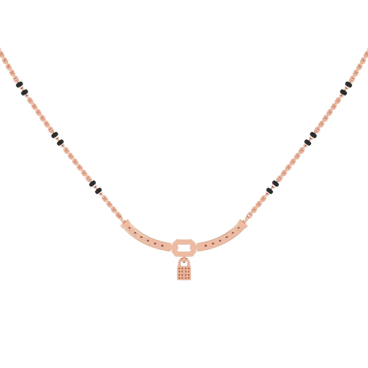 Dazzling Lock Style Lab Grown Mangalsutra
