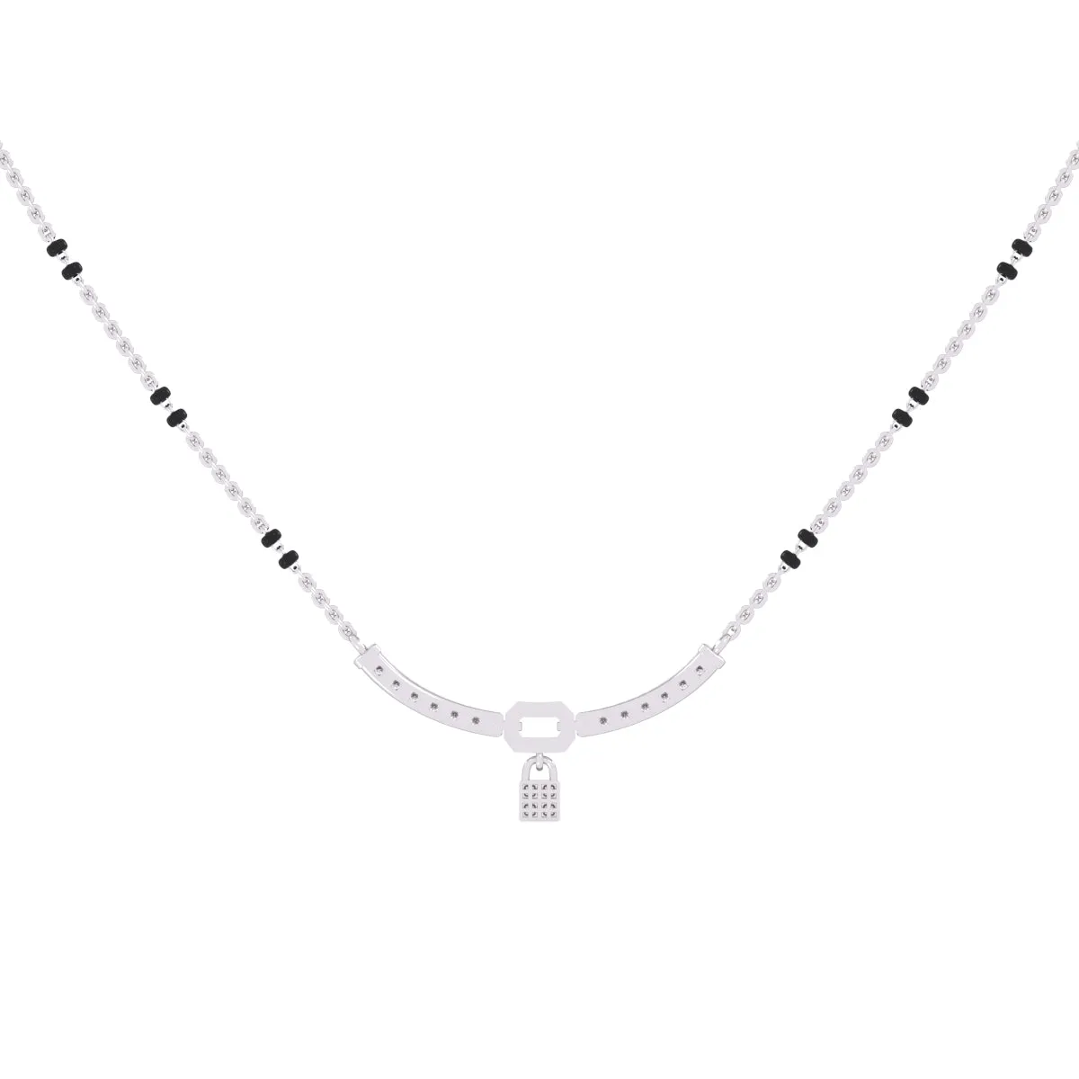 Dazzling Lock Style Lab Grown Mangalsutra