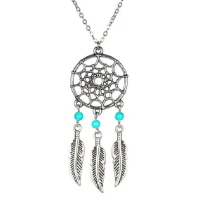 Dreamy Silver Dream catcher Necklace