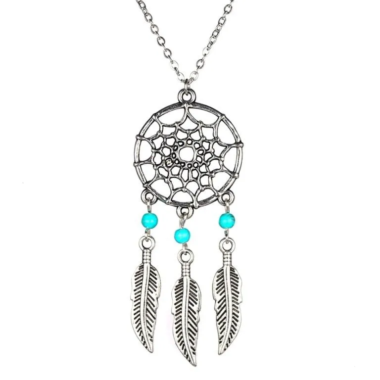 Dreamy Silver Dream catcher Necklace