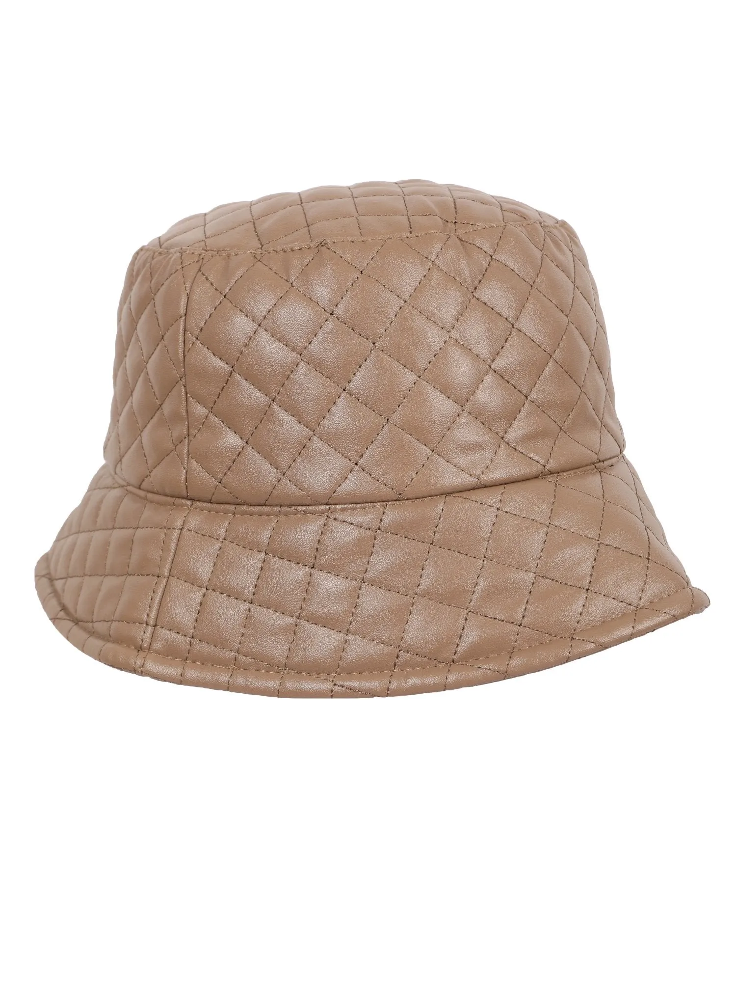 FabSeasons Solid Brown PU Bucket Hats/Caps for Unisex Casual Fashion, Foldable Fisherman Hat