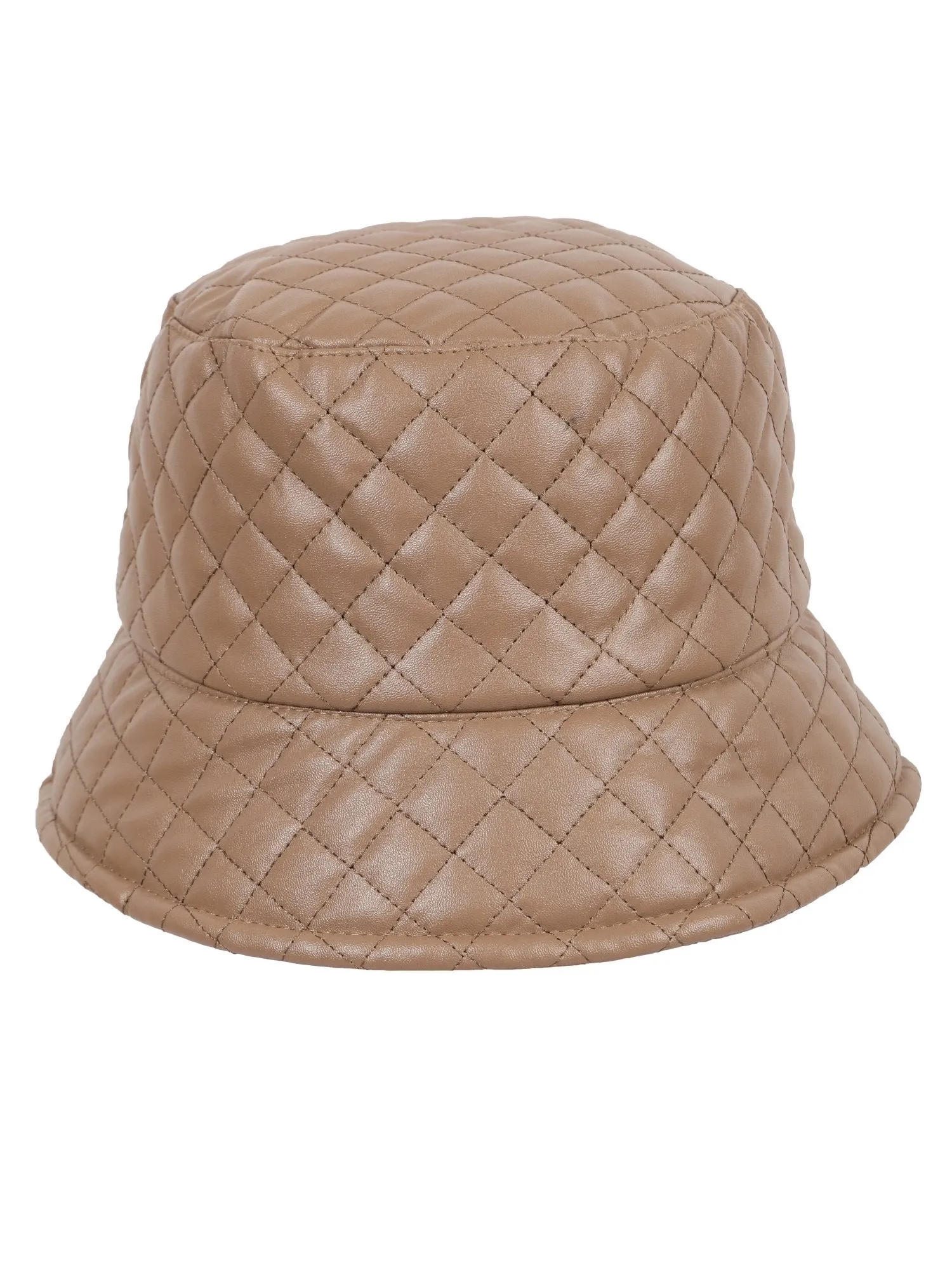 FabSeasons Solid Brown PU Bucket Hats/Caps for Unisex Casual Fashion, Foldable Fisherman Hat
