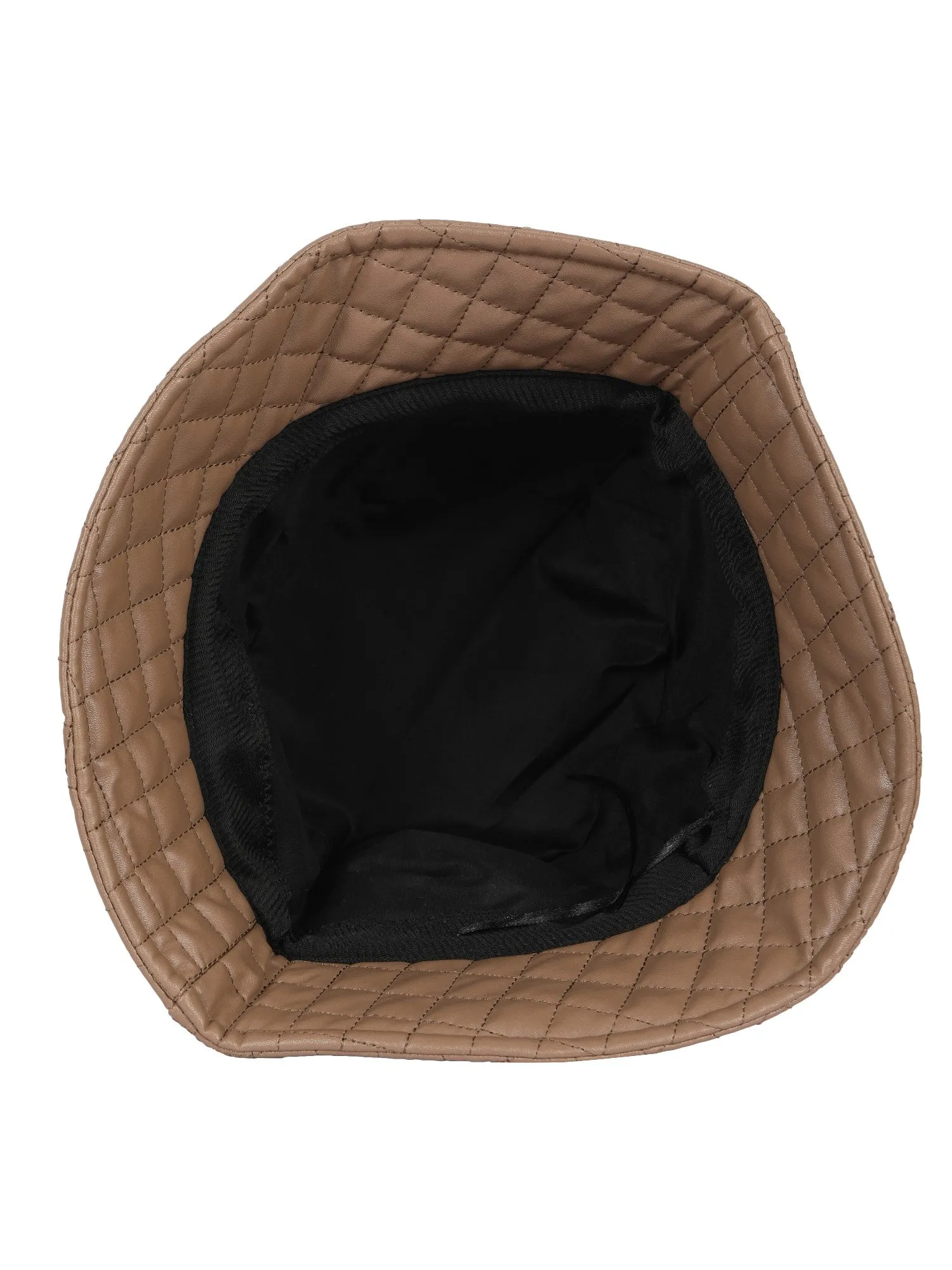 FabSeasons Solid Brown PU Bucket Hats/Caps for Unisex Casual Fashion, Foldable Fisherman Hat