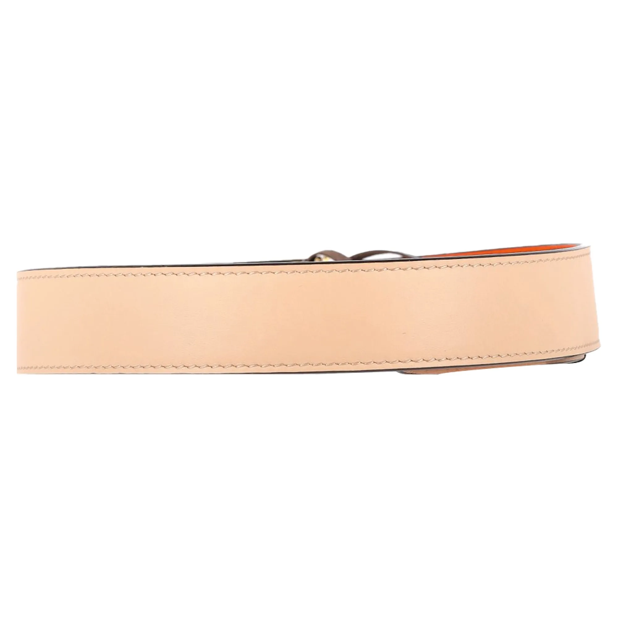 Fendi FF Buckle Reversible Belt in Beige Leather