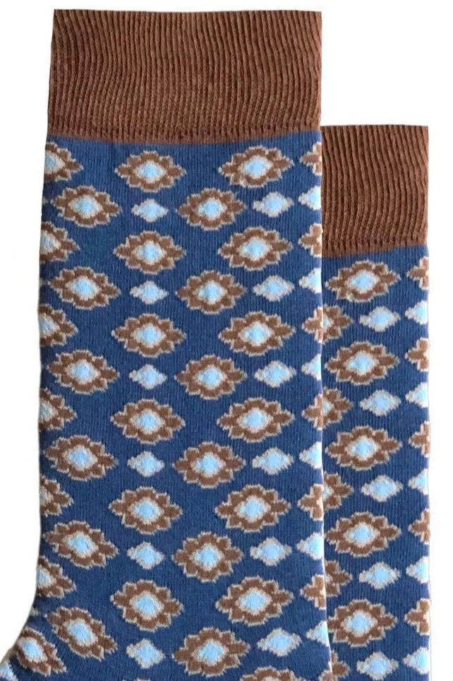 FOOT FEDERATION BOSTON 200 STITCH MID-CALF COTTON MEN'S DRESS SOCK NAVY BLUE