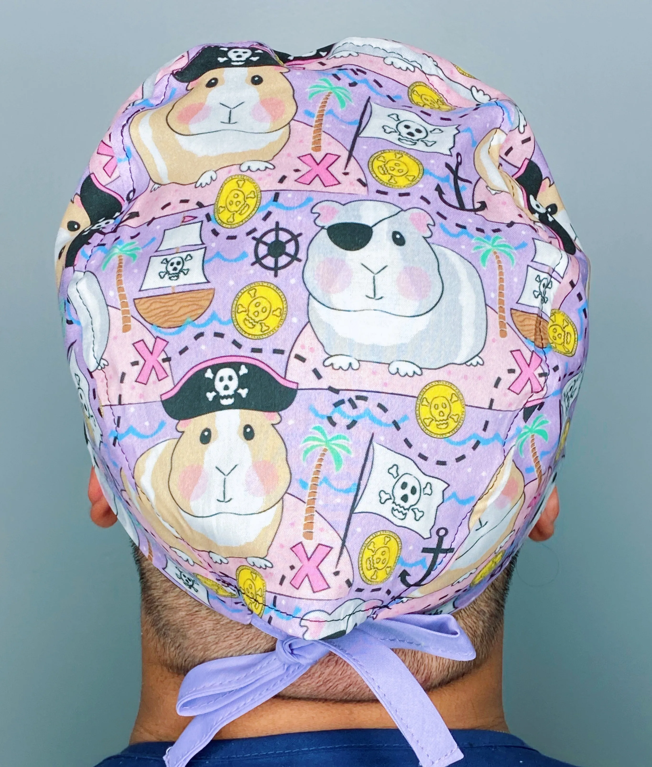 Funny Guinea Pig Pirates Unisex Animal Scrub Cap