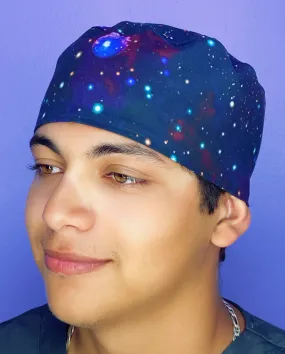 Galaxy Starburst Sky Design Unisex Cute Scrub Cap