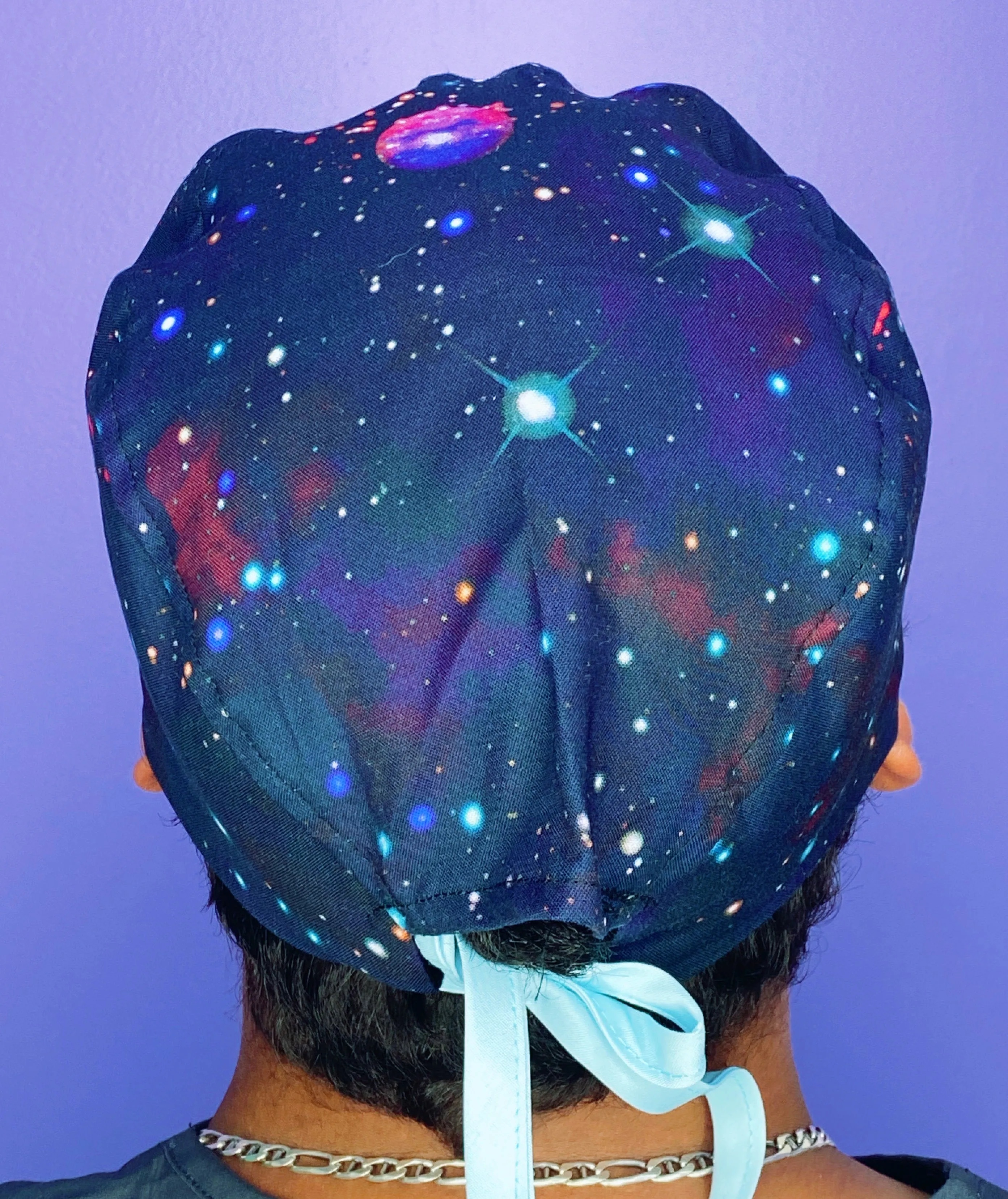 Galaxy Starburst Sky Design Unisex Cute Scrub Cap