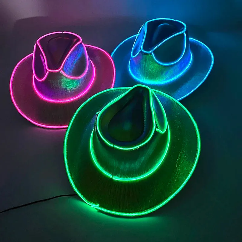 Glowing Neon Cowboy Hat