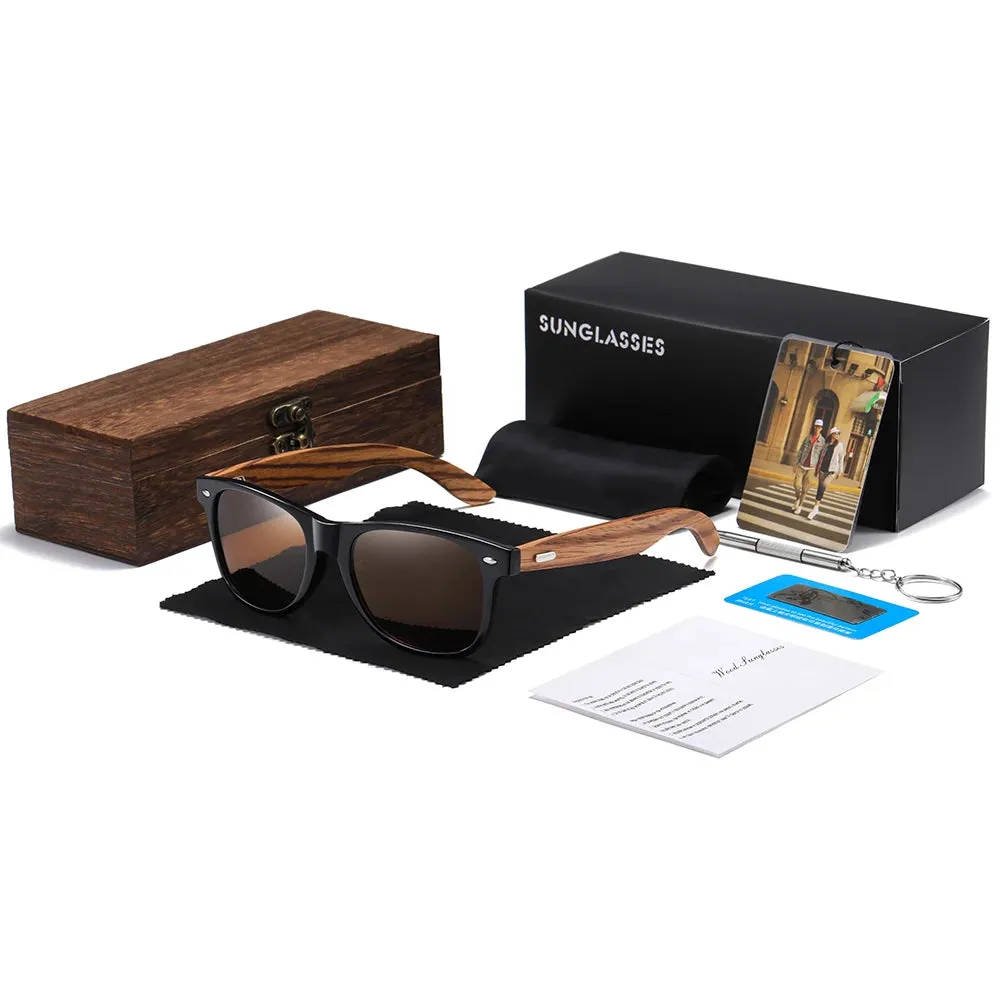 GM Handmade Natural Wooden Sunglasses - Polarized Elegance for Everyone
