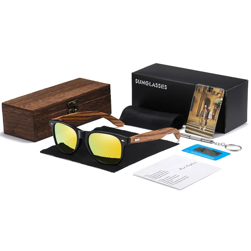 GM Handmade Natural Wooden Sunglasses - Polarized Elegance for Everyone