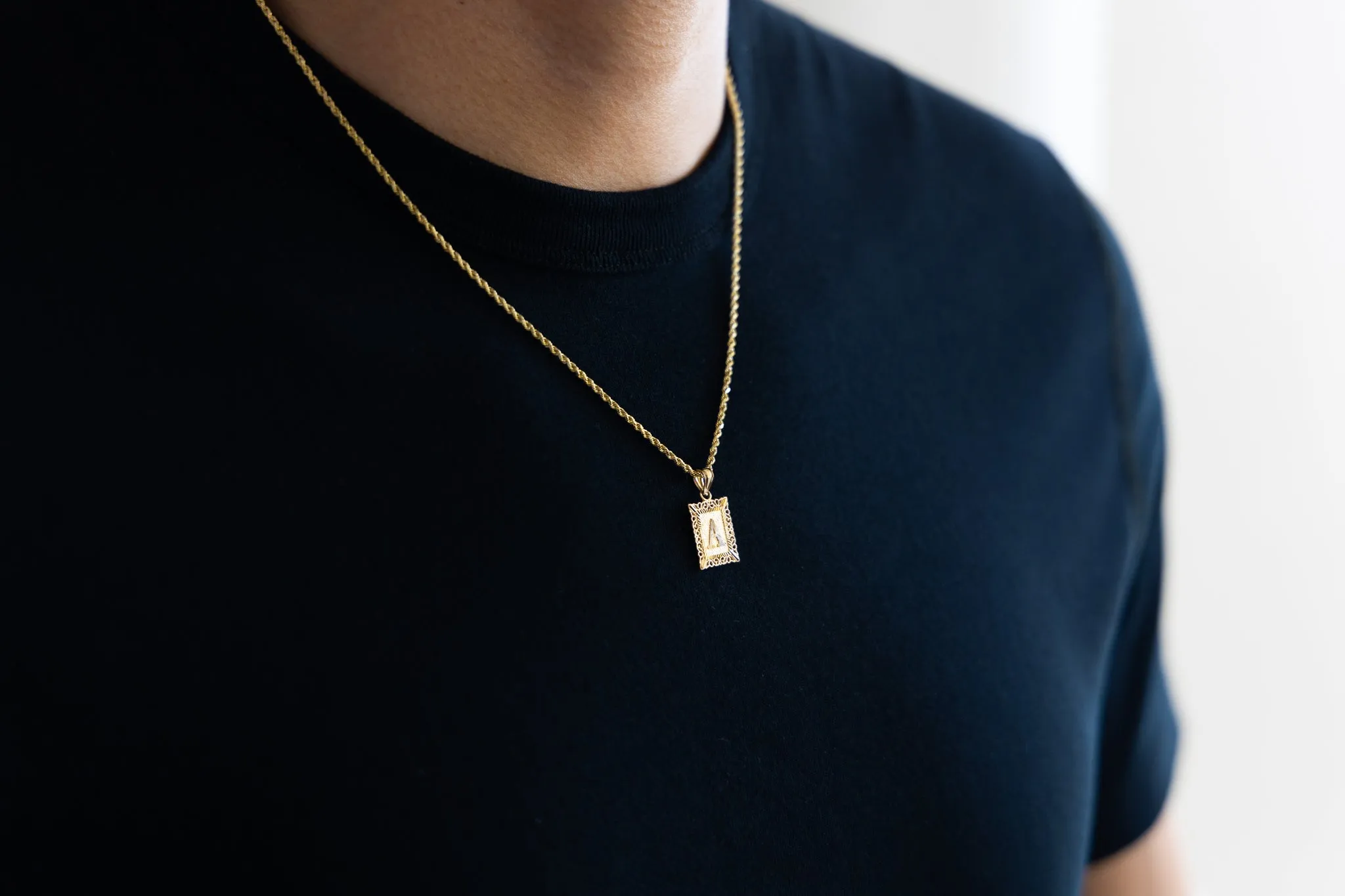 Gold Letter T Pendants | A-Z Gold Pendants