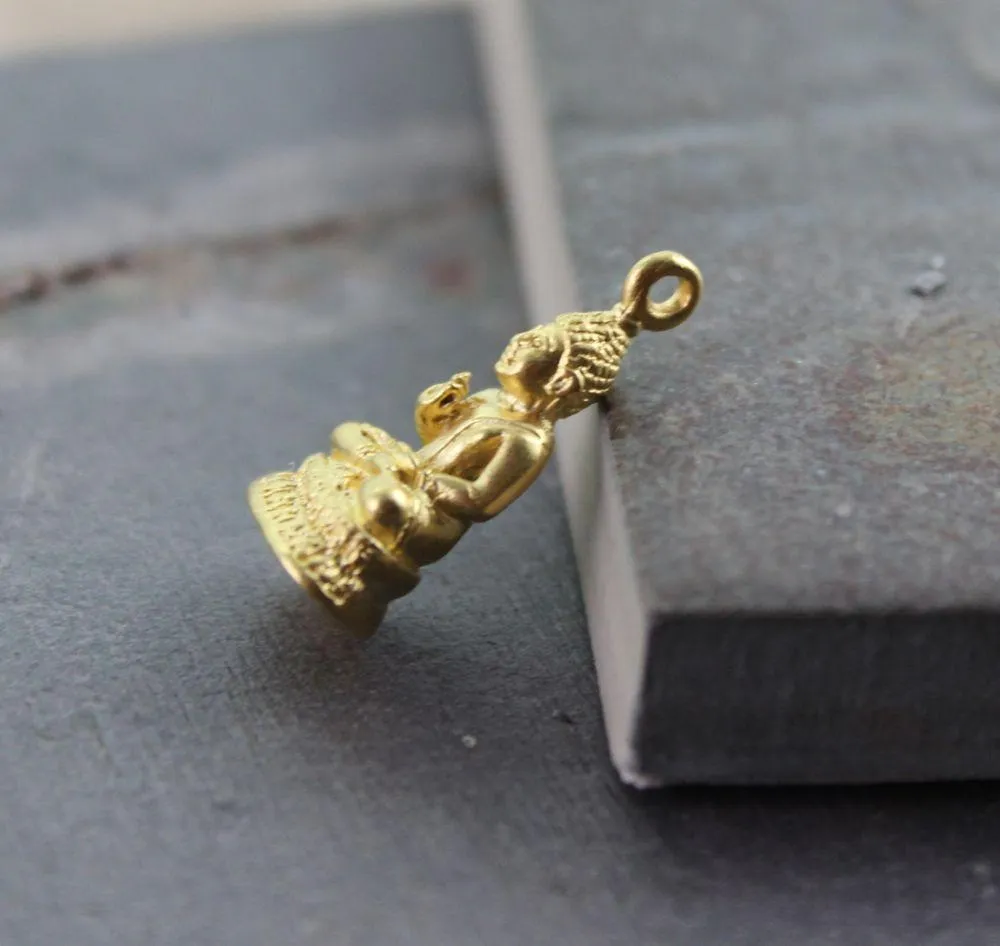 Gold Small Thai Buddha Pendant