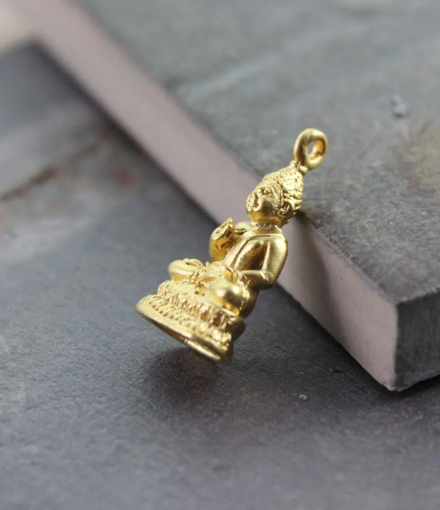 Gold Small Thai Buddha Pendant