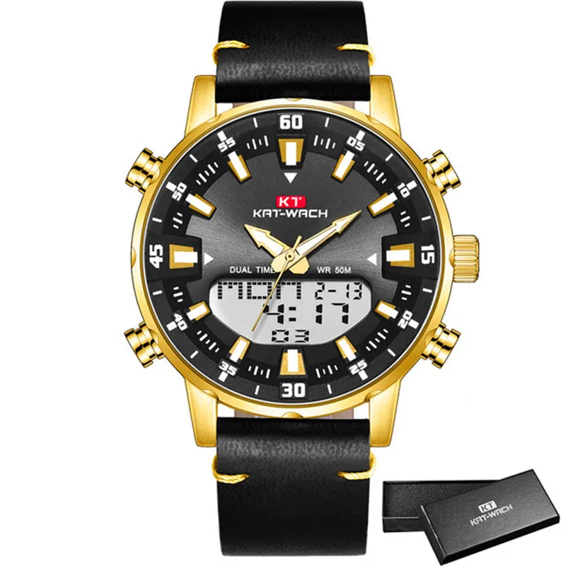 Gold Wrist Watch Men  Waterproof Sports Digital Watches