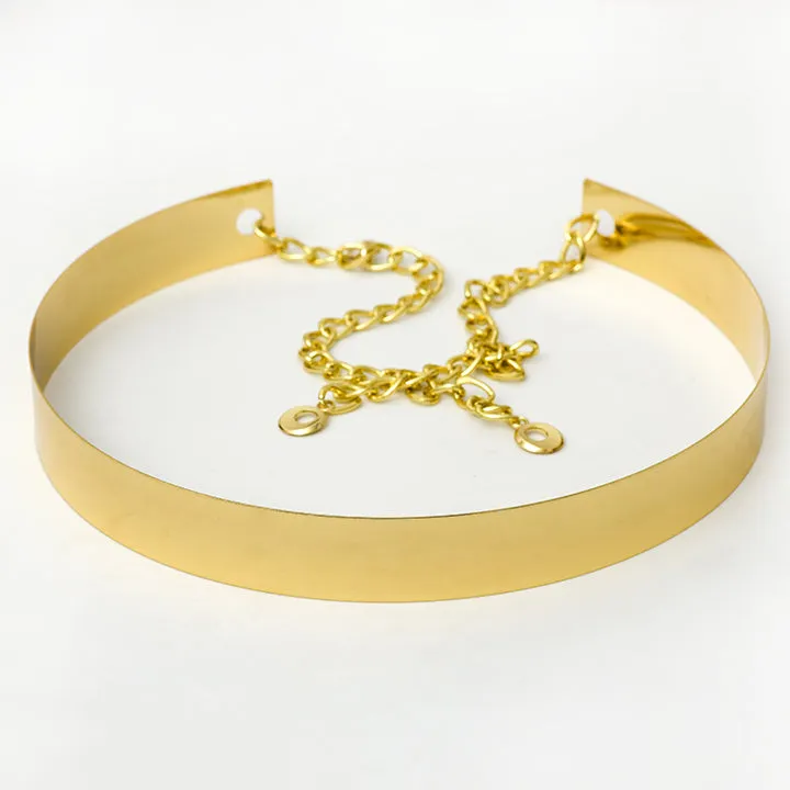 Golden Metallic Chain Belt