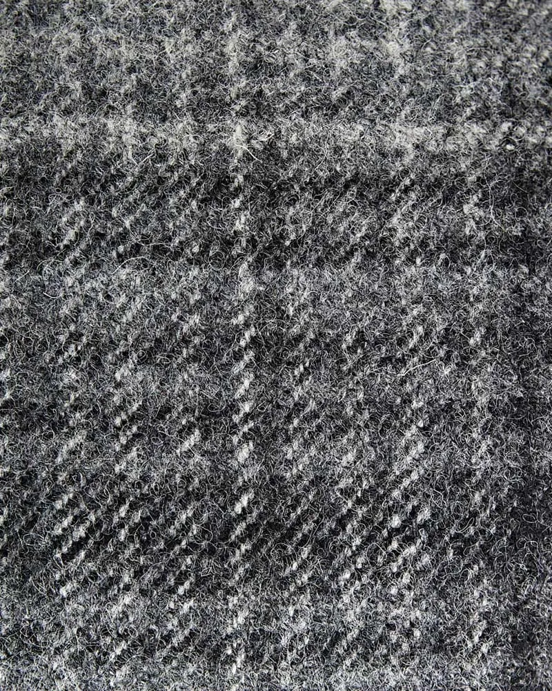 Grey & Black Cove Check Wool Flat Cap