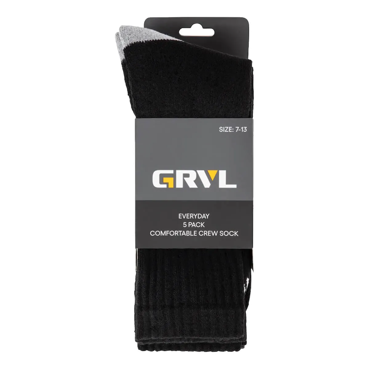 GRVL Crew Cotton Socks - 5 Pack