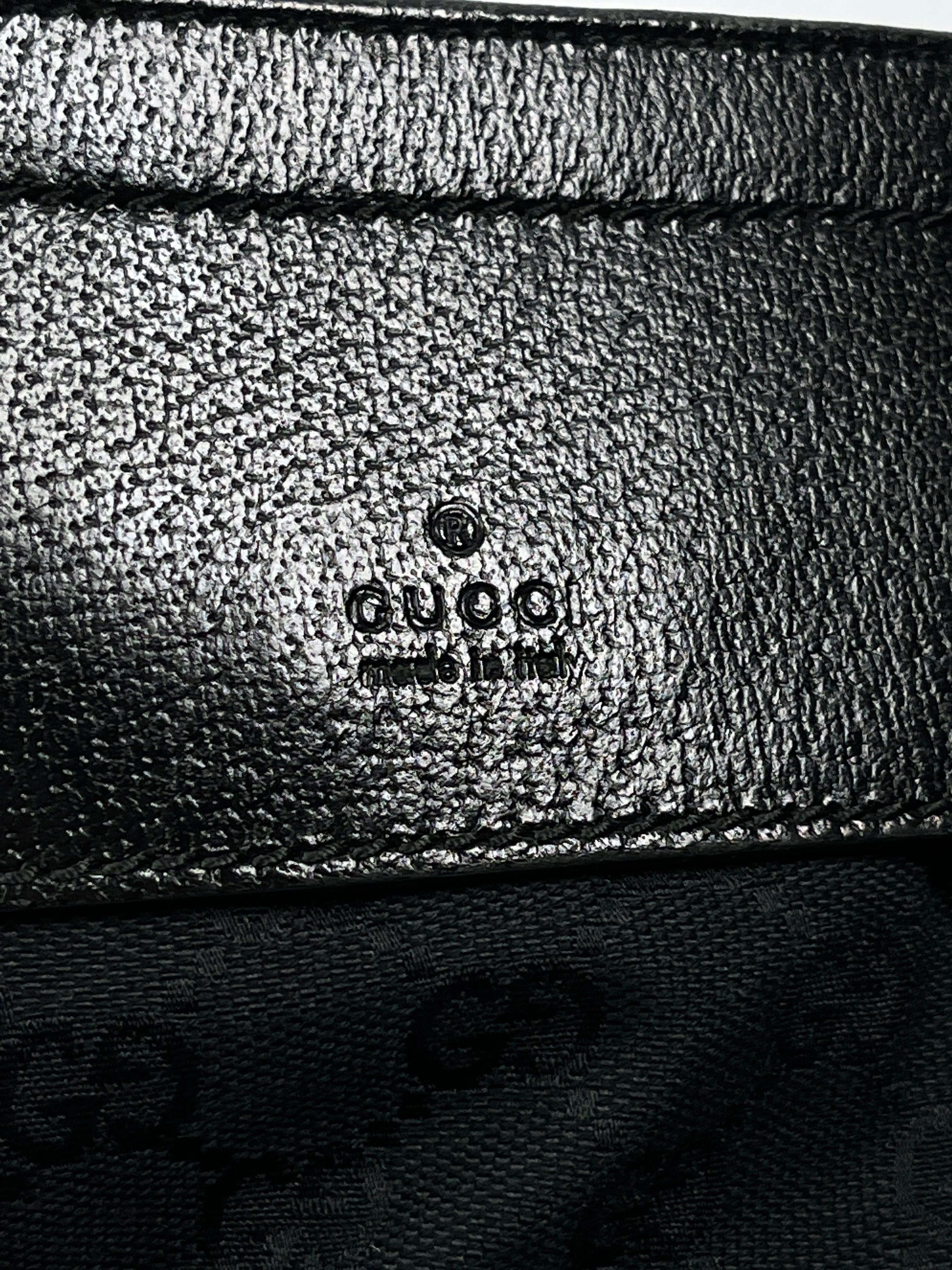 GUCCI - BLACK GG CANVAS BELT WAIST BAG