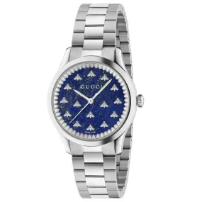 Gucci G-Timeless with Bee Motif Dark Blue Lapis Stone Dial Stainless Steel Watch | 32mm | YA1265043