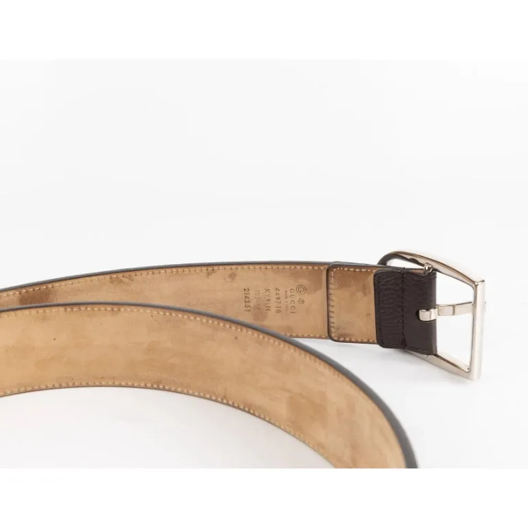 Gucci Guccissima Palladium Logo Buckle Belt