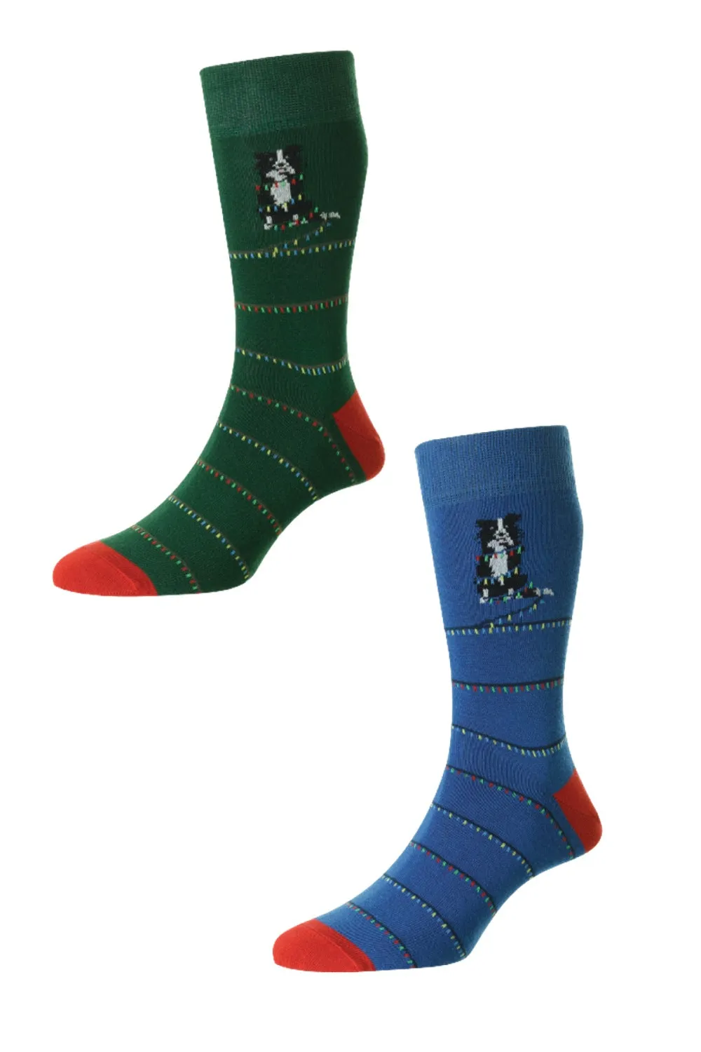 HJ Hall Dog With Christmas Lights Cotton Rich Socks